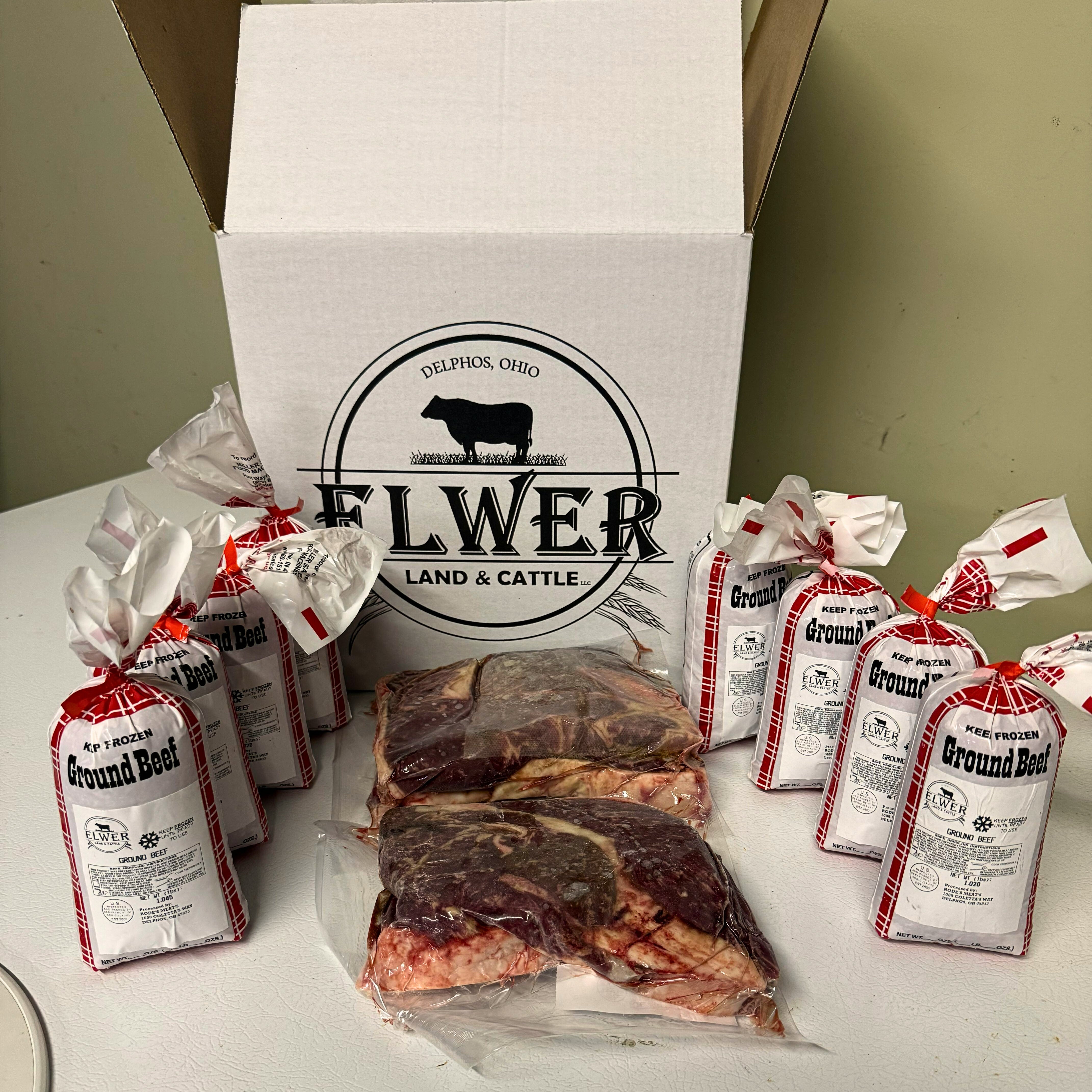 Sirloin and Ground Beef Sampler – Elwer Land and Cattle